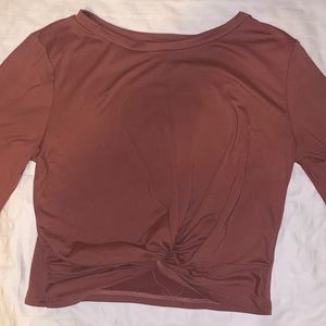 Gaze maroon long sleeve scrunch crop top